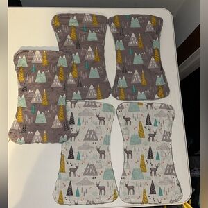 Baby burp cloths handmade set of 5.